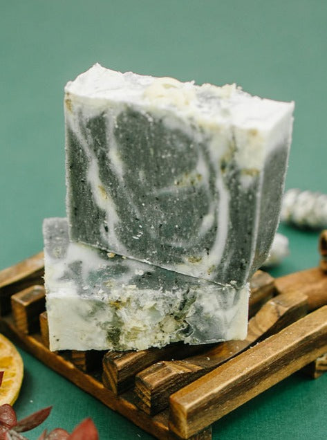 charcoal swirl soap