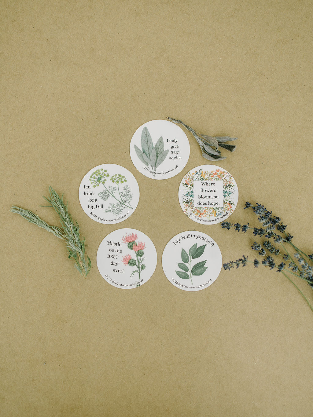 Punny Herb Stickers!