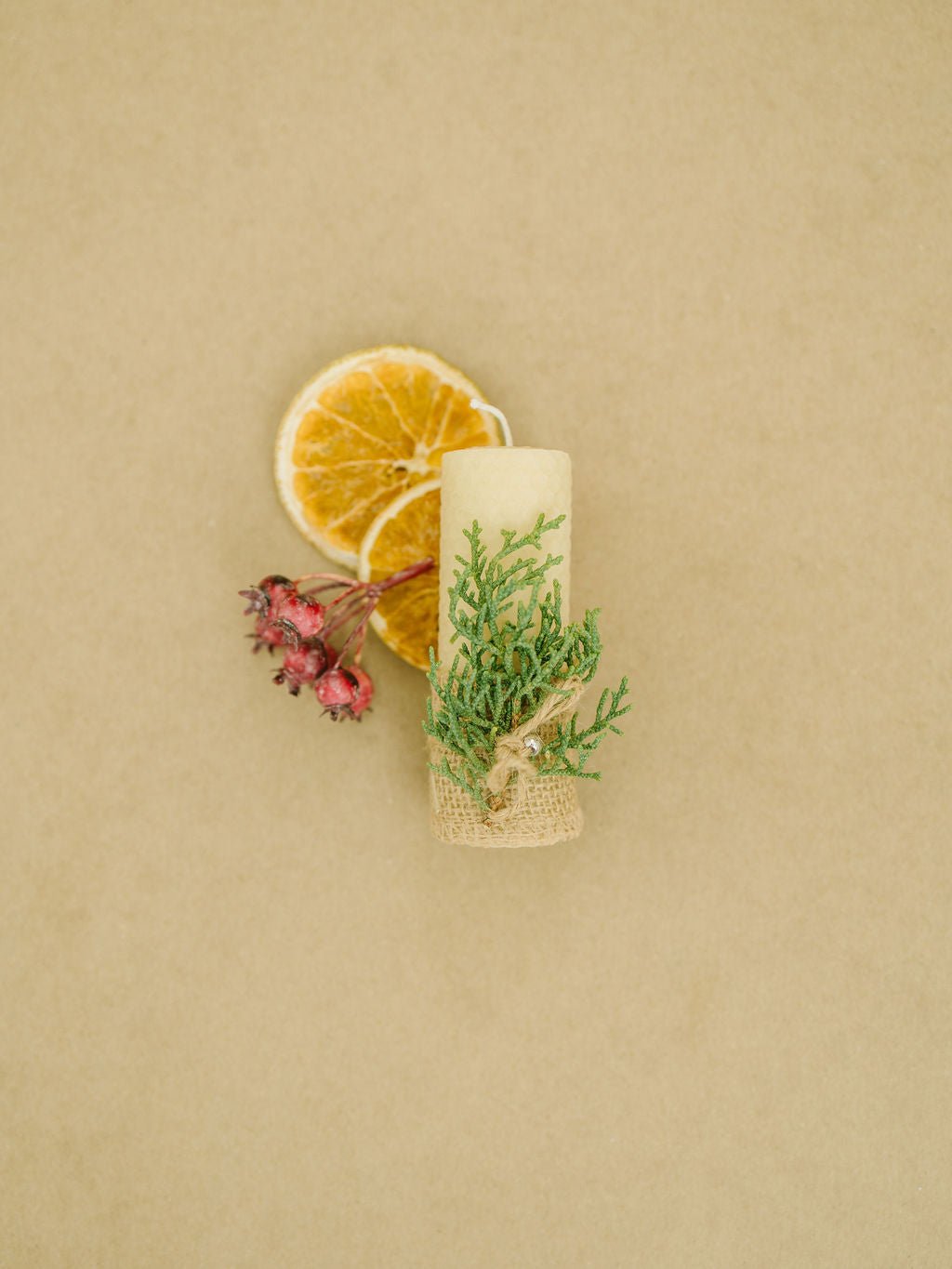4 Inch Tall 1.5 Inch Diameter Hand - rolled Beeswax Candle - Herbal Embrace