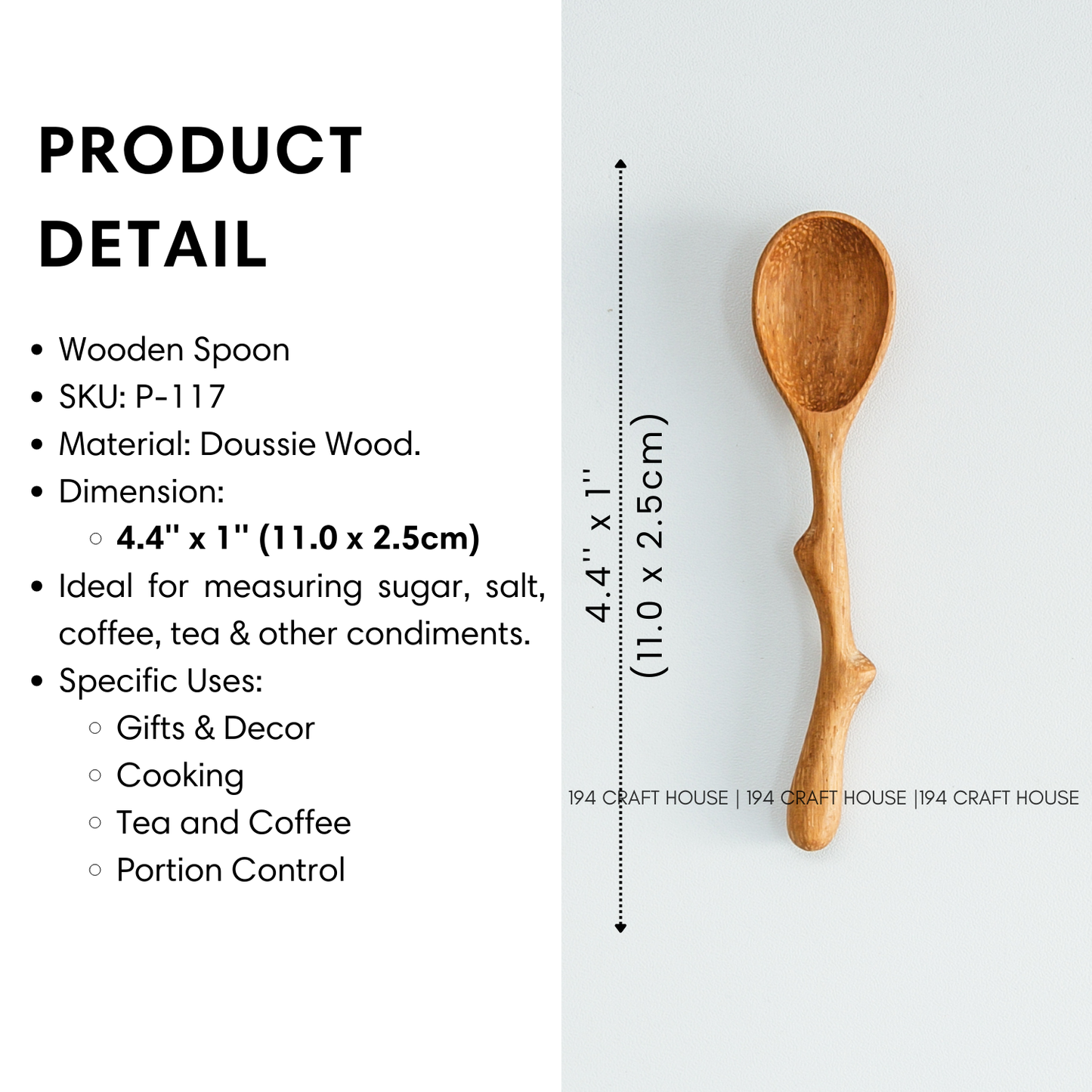 Twig Handle Wooden Spices Small Spoons - Measuring Spoons