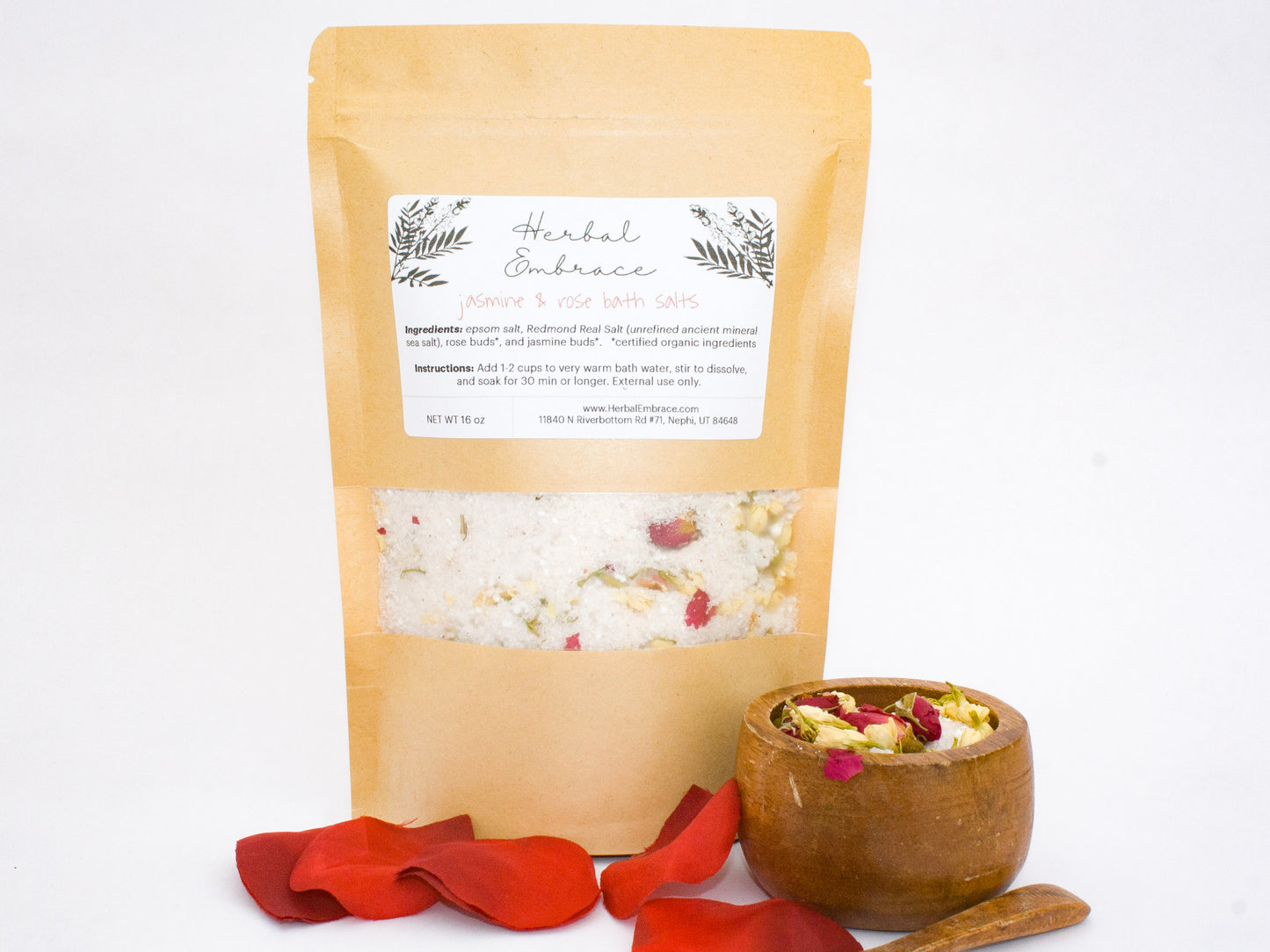 Jasmine & Rose Bud Herbal Bath Salts