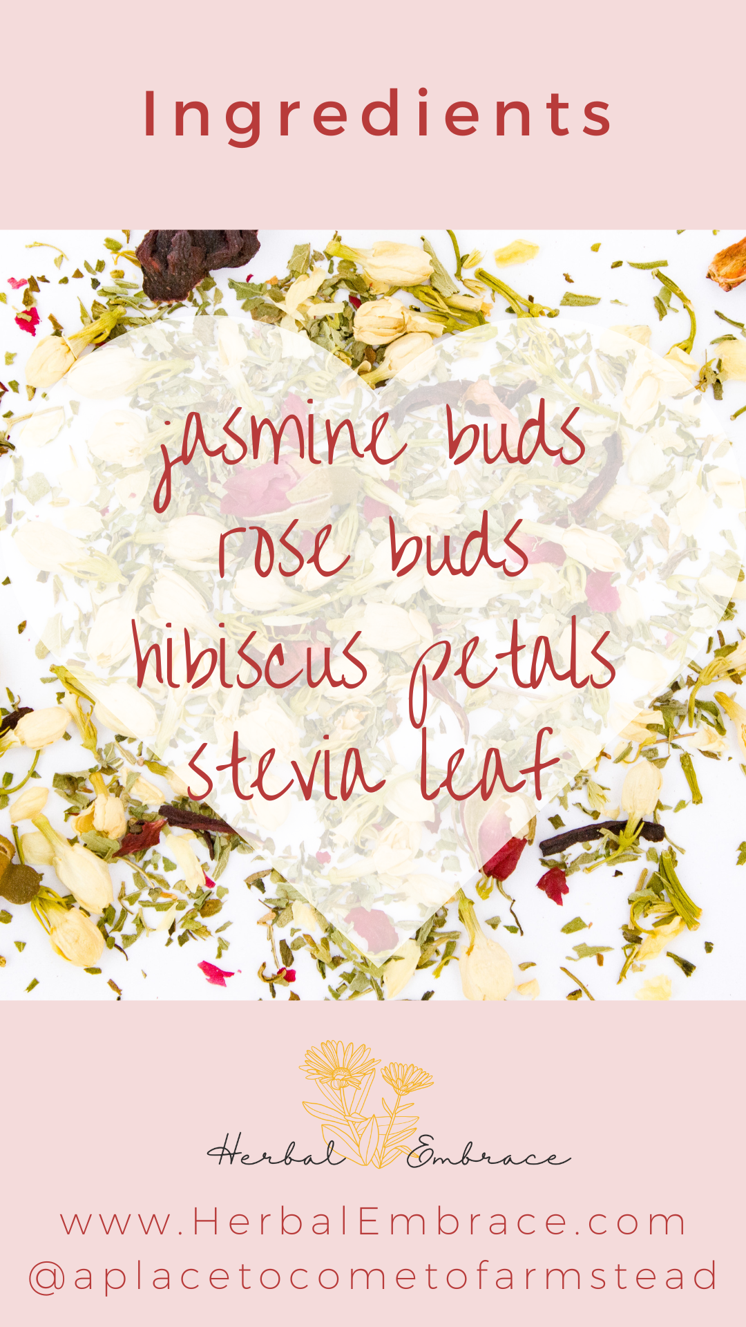Jasmine & Rose Herbal Loose-Leaf Tea Blend 1.76oz Add-On Gift