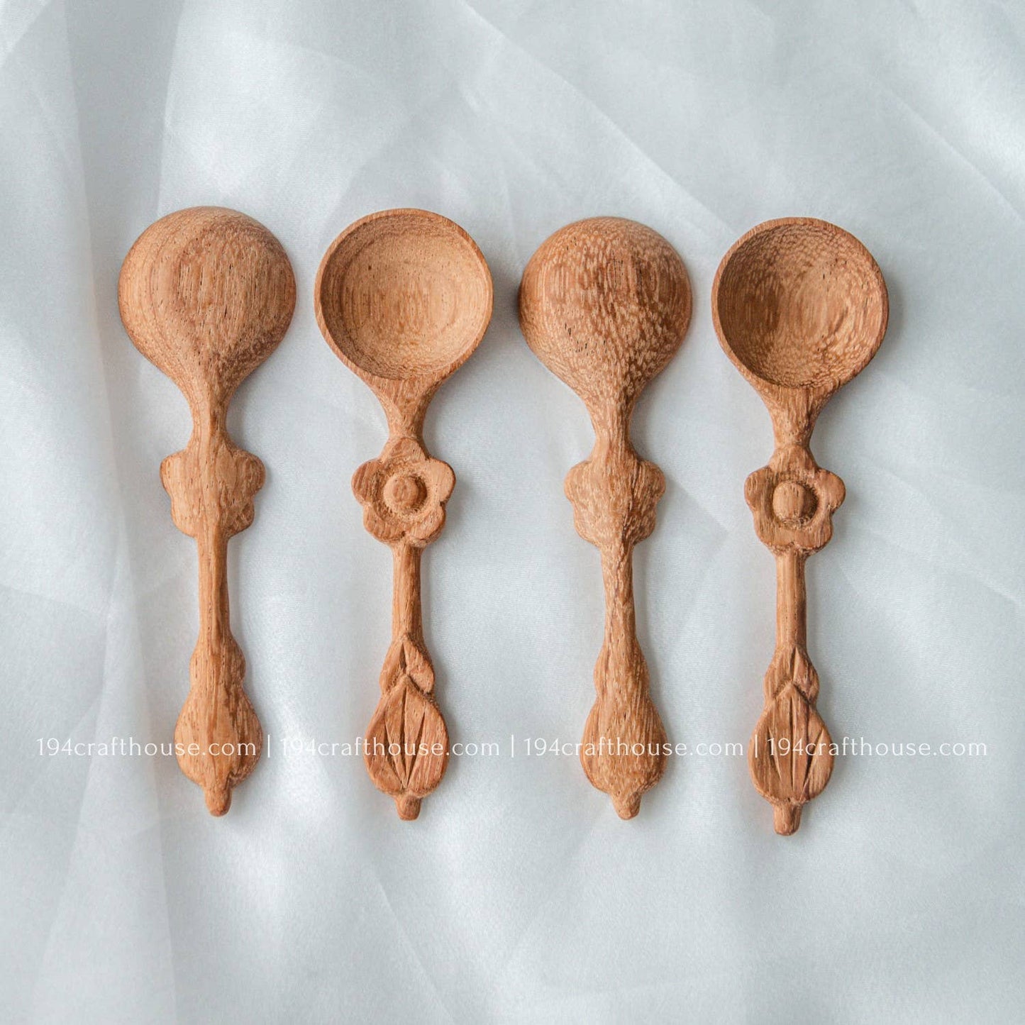 Flower Handle Wooden Spices Small Spoons - Measuring Spoons