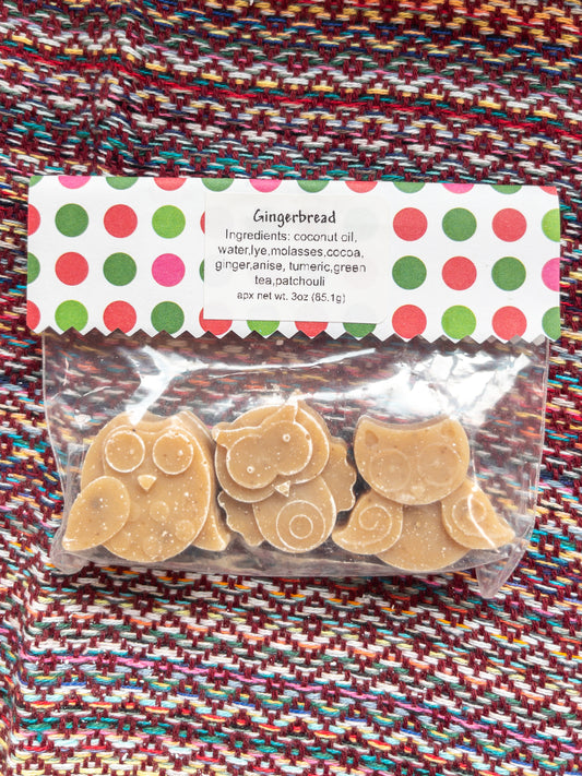 Gingerbread scented set of 3 Owls Mini Soap Set