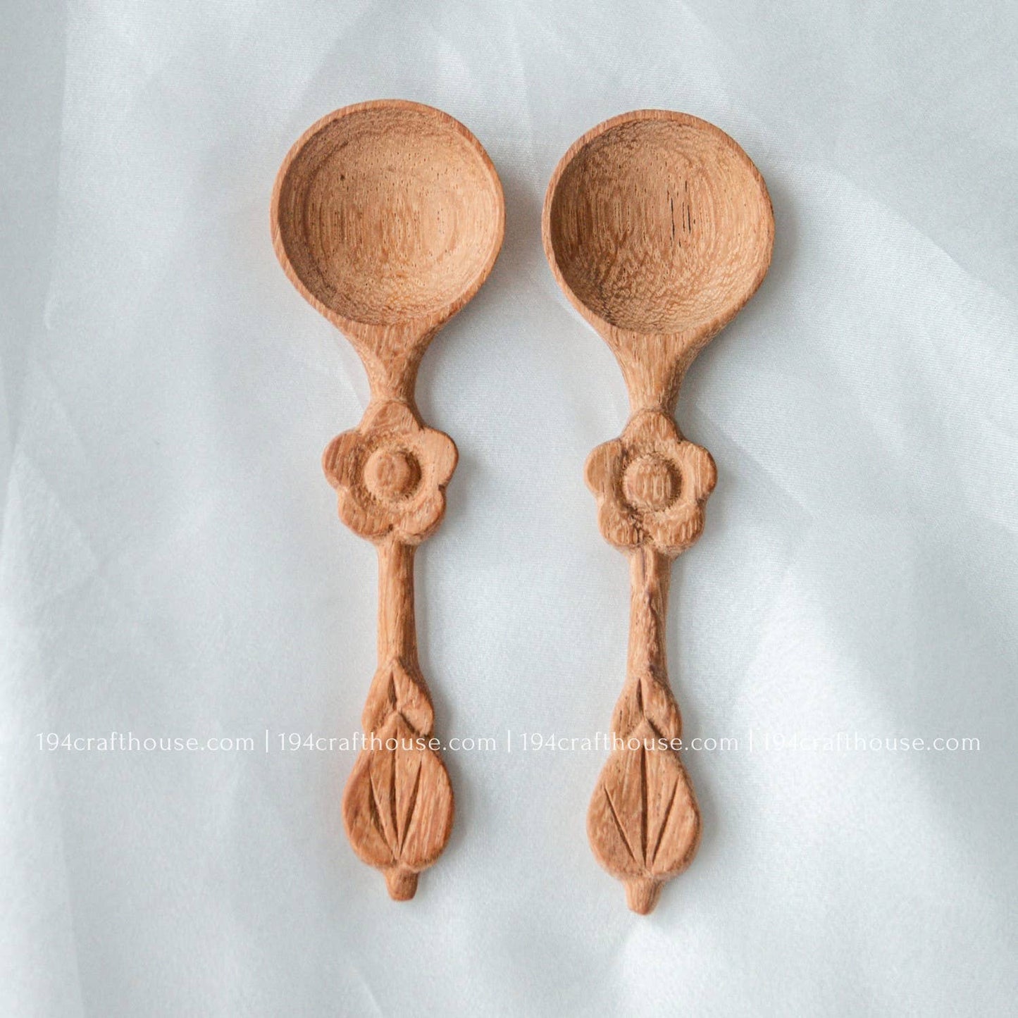 Flower Handle Wooden Spices Small Spoons - Measuring Spoons