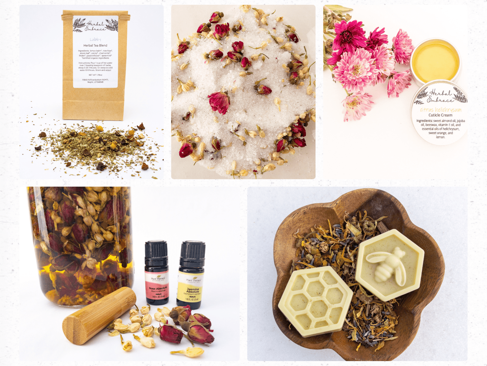 5 - Piece Custom Herbal Bath, Body & Tea Set - Herbal Embrace