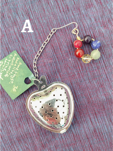 Heart-Shaped Stainless Steel Tea Infuser with Natural Stone Charms