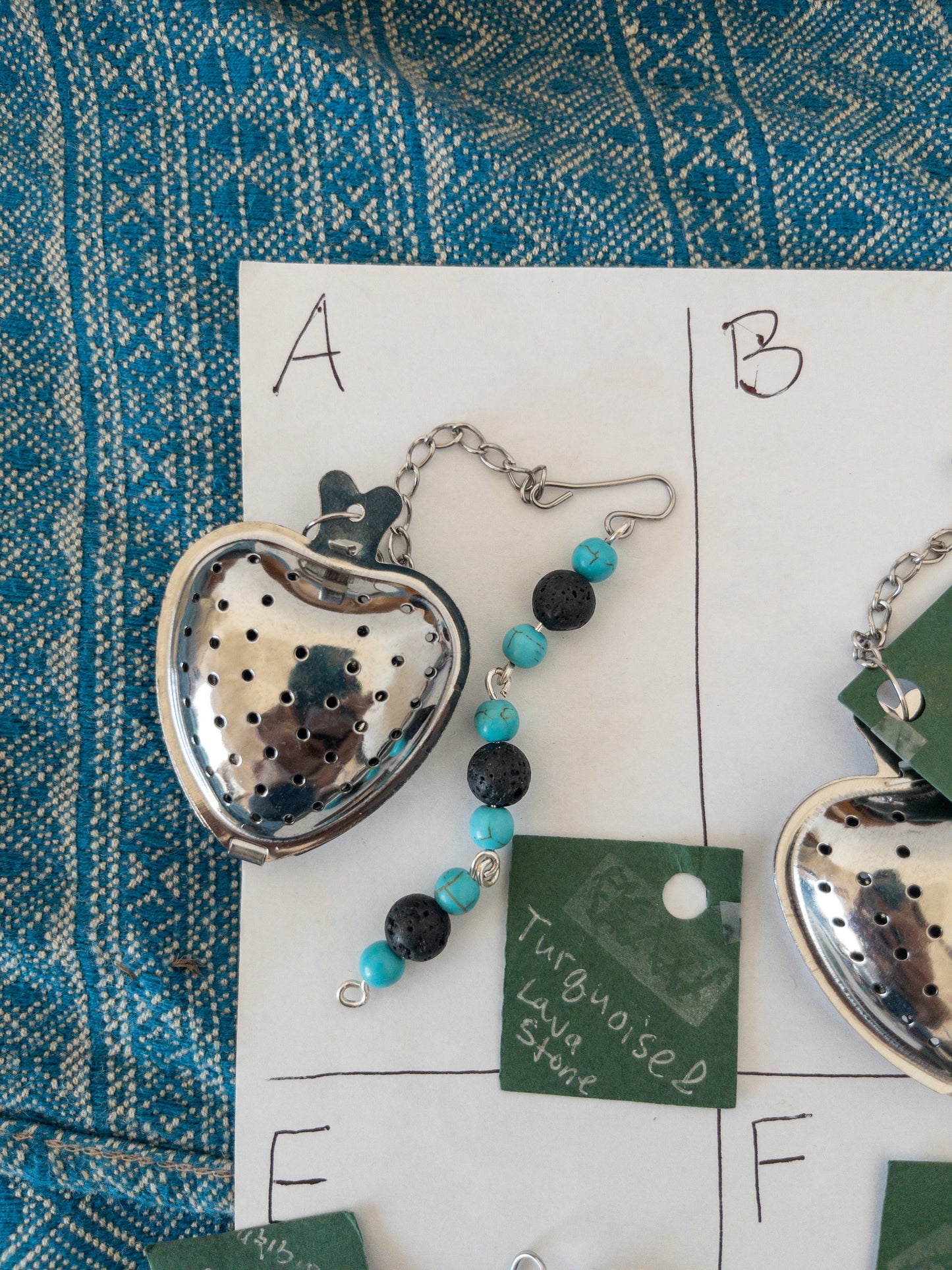 Heart-Shaped Stainless Steel Tea Infuser with Natural Stone Charms