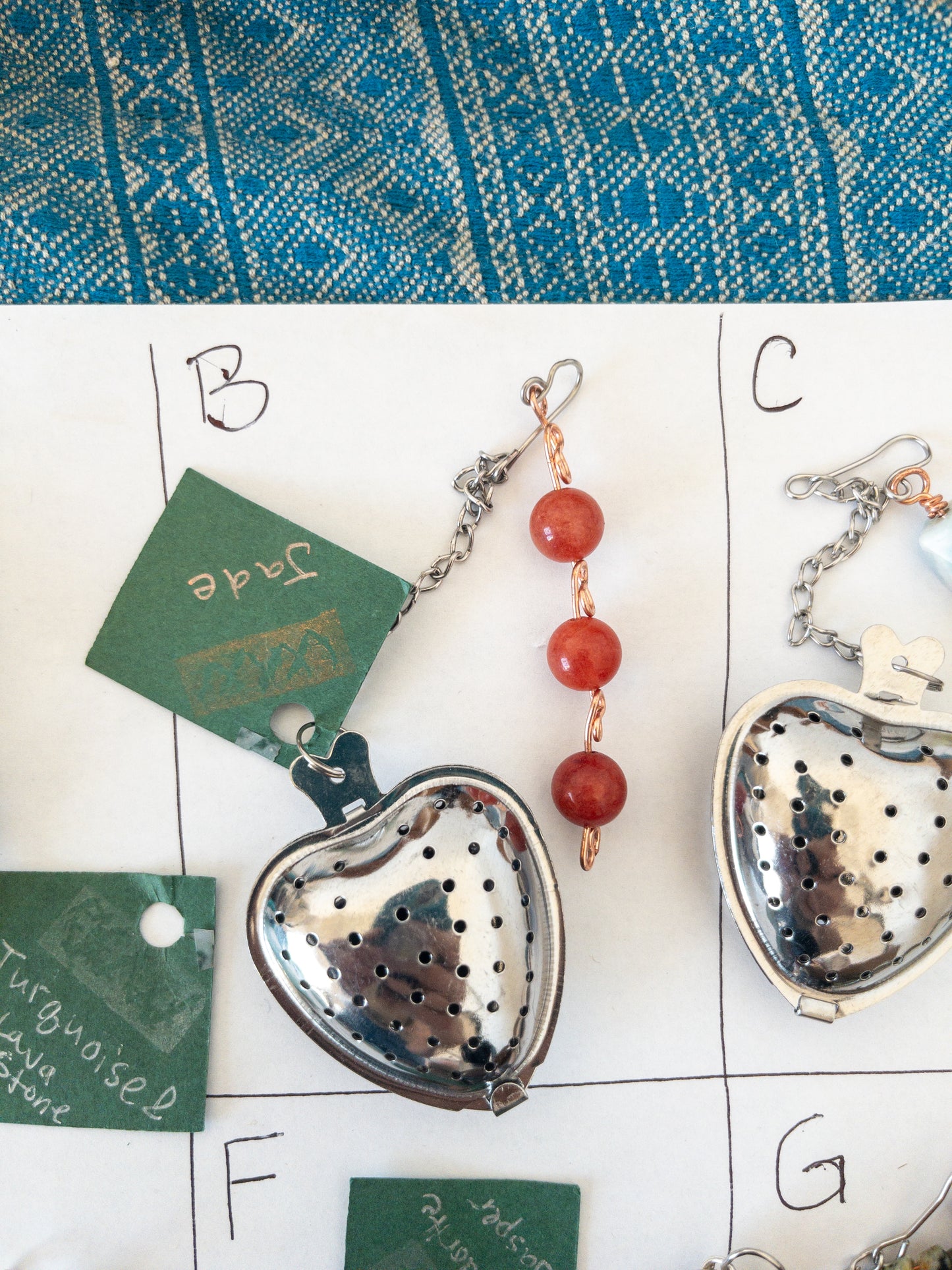 Heart-Shaped Stainless Steel Tea Infuser with Natural Stone Charms