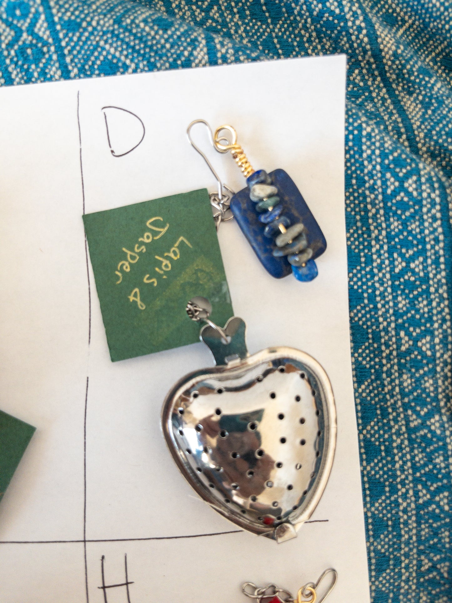 Heart-Shaped Stainless Steel Tea Infuser with Natural Stone Charms