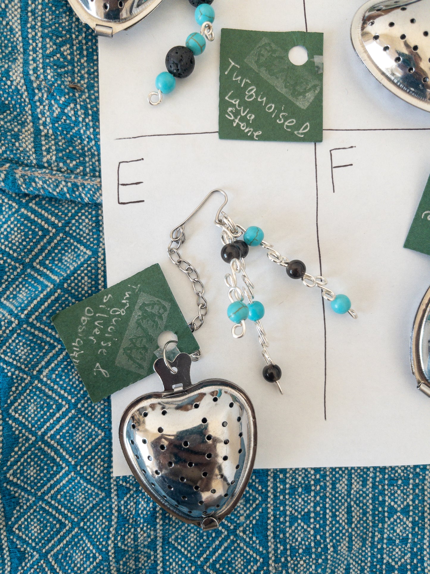 Heart-Shaped Stainless Steel Tea Infuser with Natural Stone Charms