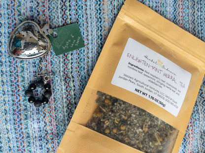 Heart-Shaped Stainless Steel Tea Infuser with Natural Stone Charms
