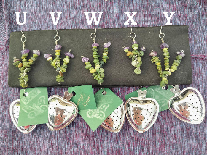 Heart-Shaped Stainless Steel Tea Infuser with Natural Stone Charms
