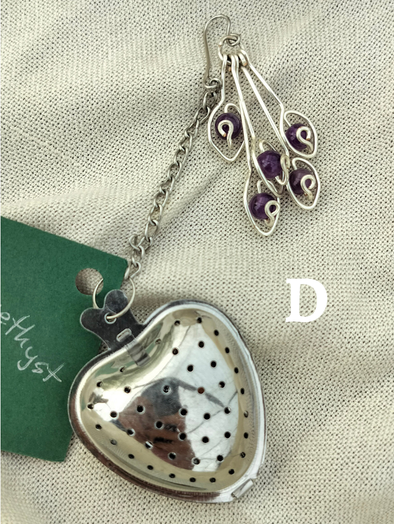Heart-Shaped Stainless Steel Tea Infuser with Natural Stone Charms