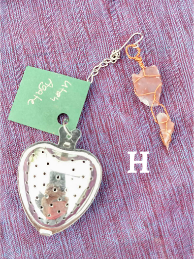 Heart-Shaped Stainless Steel Tea Infuser with Natural Stone Charms