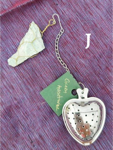 Heart-Shaped Stainless Steel Tea Infuser with Natural Stone Charms