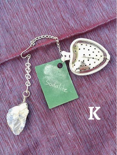 Heart-Shaped Stainless Steel Tea Infuser with Natural Stone Charms