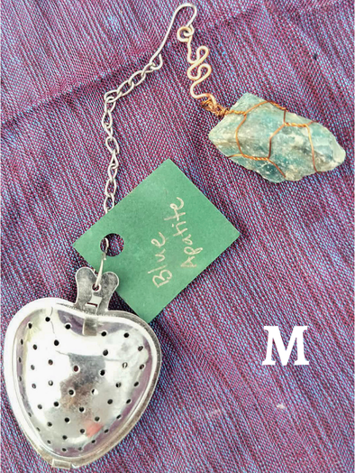 Heart-Shaped Stainless Steel Tea Infuser with Natural Stone Charms