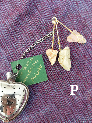 Heart-Shaped Stainless Steel Tea Infuser with Natural Stone Charms
