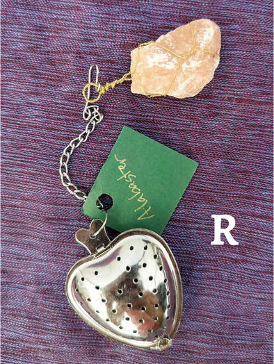 Heart-Shaped Stainless Steel Tea Infuser with Natural Stone Charms