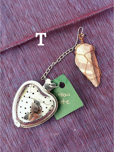 Heart-Shaped Stainless Steel Tea Infuser with Natural Stone Charms