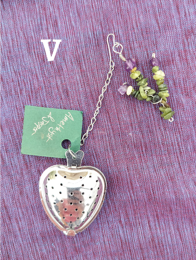 Heart-Shaped Stainless Steel Tea Infuser with Natural Stone Charms