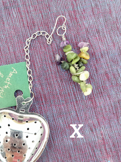 Heart-Shaped Stainless Steel Tea Infuser with Natural Stone Charms