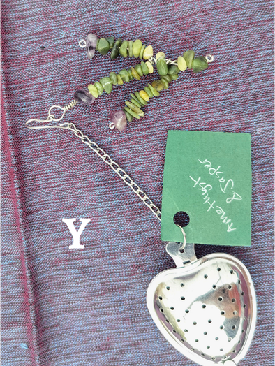 Heart-Shaped Stainless Steel Tea Infuser with Natural Stone Charms