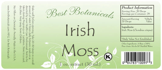 Best Botanicals Irish Moss Alcohol Extract 1oz