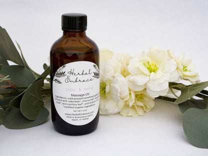 Relax & Mend Infused Oil for Massage Oil, Facial Serum Oil, Natural Perfume, Hair Oil